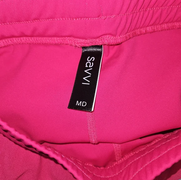 Savvi Aria Mesh Double Layer Athletic Running Shorts Hot Pink Neon Size Medium M - Picture 7 of 10